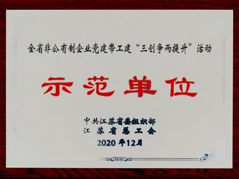w66利来集团荣获全省非公有制企业党建带工建 “三创争两提升”运动树模单位